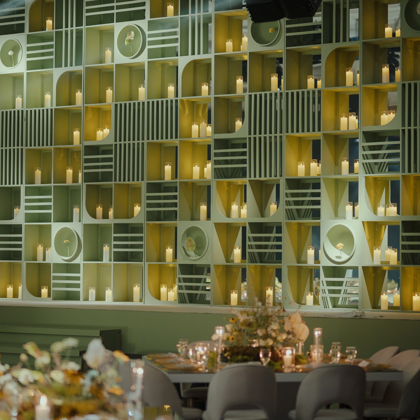 Mystic candle wall installation